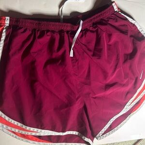 Nike dri-fit XL burgundy and neon pink shorts w/ built in underwear